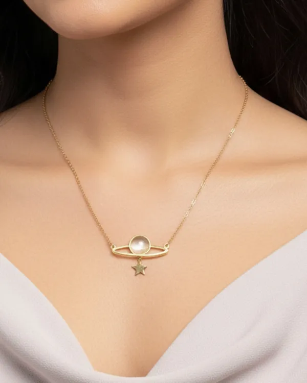 Gold_Premium_Planet_&_Star_Charm_Necklace_For_Women