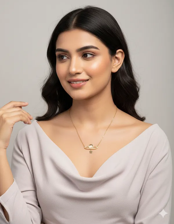 Gold_Premium_Planet_&_Star_Charm_Necklace_For_Women
