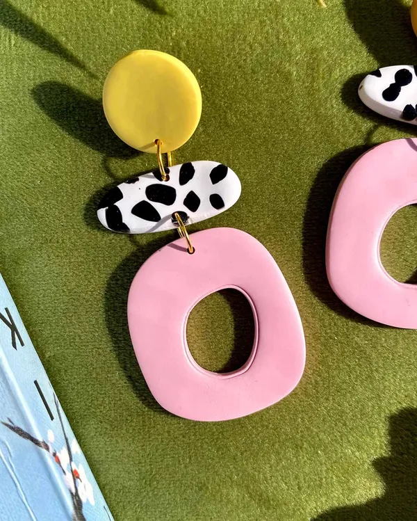 Pink_Premium_Polymer_Clay_Long_Shadow_Earring_For_Women