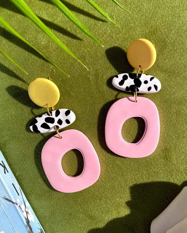 Pink_Premium_Polymer_Clay_Long_Shadow_Earring_For_Women