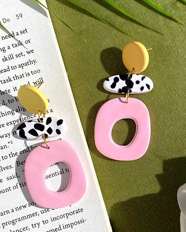 Pink_Premium_Polymer_Clay_Long_Shadow_Earring_For_Women