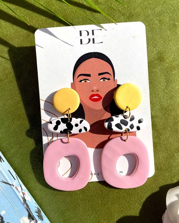 Pink_Premium_Polymer_Clay_Long_Shadow_Earring_For_Women