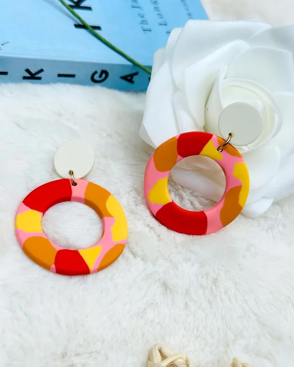 Multicolor_Premium_Polymer_Clay_Round_Earring_For_Women