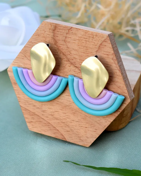Blue_Premium_Rainbow_Polymer_Clay_Earring_With_Coating_Drop_For_Women_For_Women