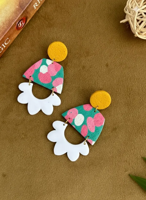 Multicolor_Premium_Tropical_Bloom_Polymer_Clay_Earrings_For_Women