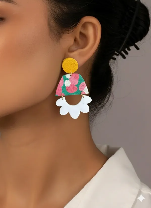 Multicolor_Premium_Tropical_Bloom_Polymer_Clay_Earrings_For_Women