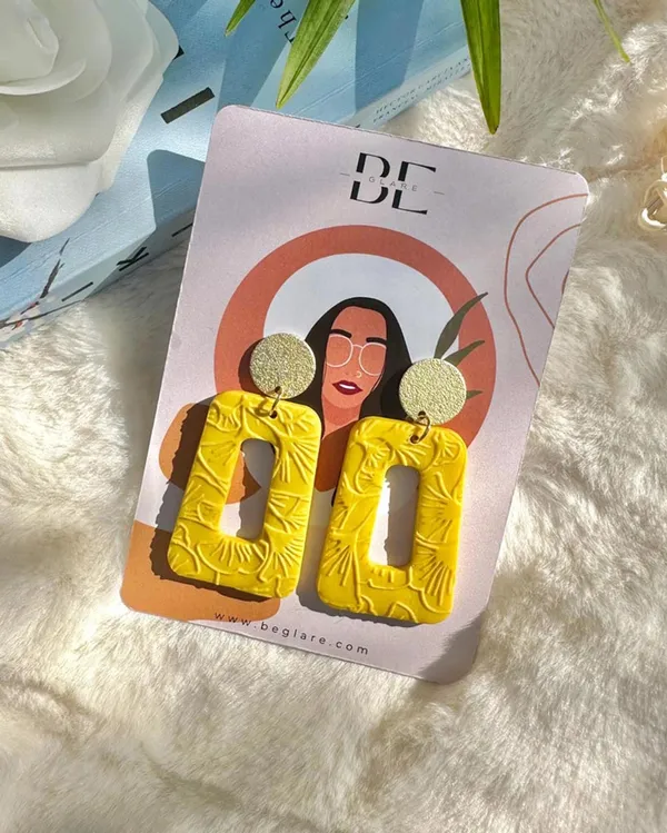 Yellow_Premium_Recto_Clay_Earring_For_Women