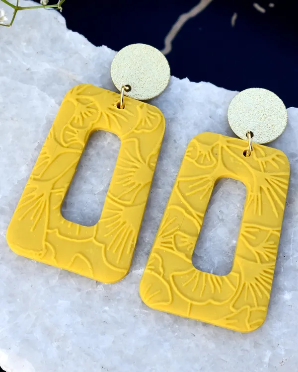 Yellow_Premium_Recto_Clay_Earring_For_Women