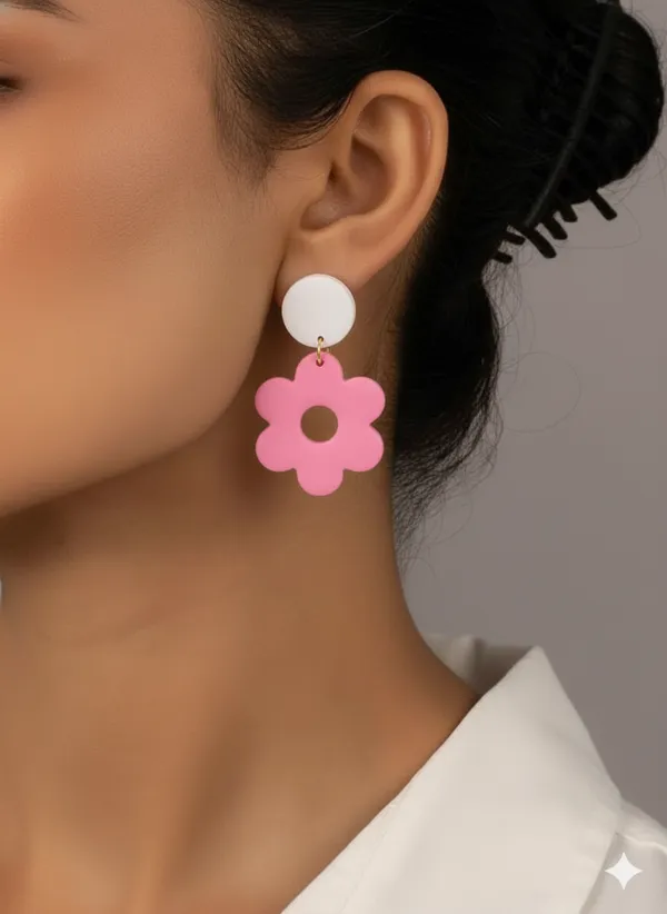 Pink_Premium_Bloom_Polymer_Clay_Earrings_For_Women