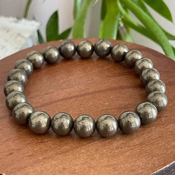 Golden_Natural_Pyrite_Healing_Bracelet_For_Unisex