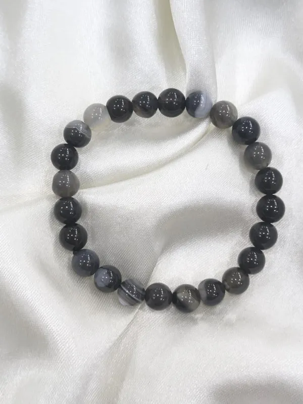 Black_Natural_Agate_Healing_Bracelet_For_Unisex