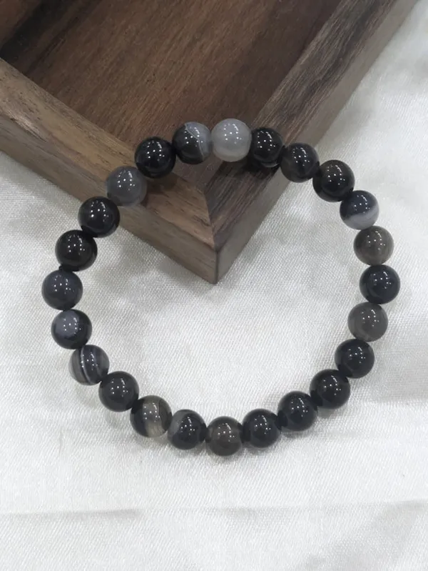 Black_Natural_Agate_Healing_Bracelet_For_Unisex
