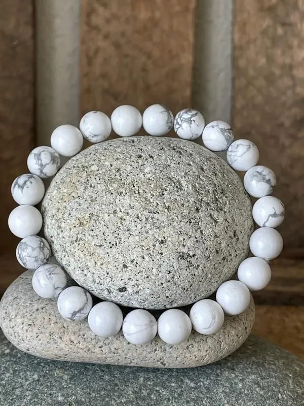 White_Natural_Howlite_Healing_Bracelet_For_Unisex