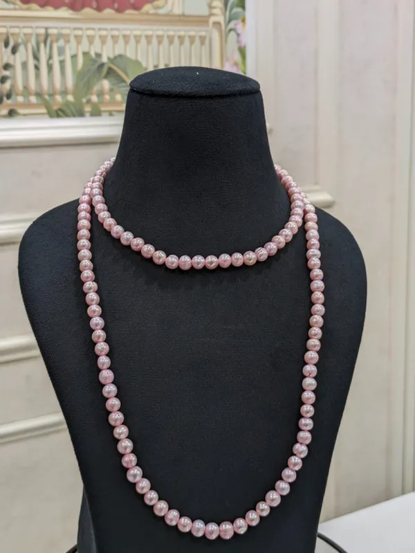 Pink__Round_Fresh_Water_Pearl_Necklace_For_Women