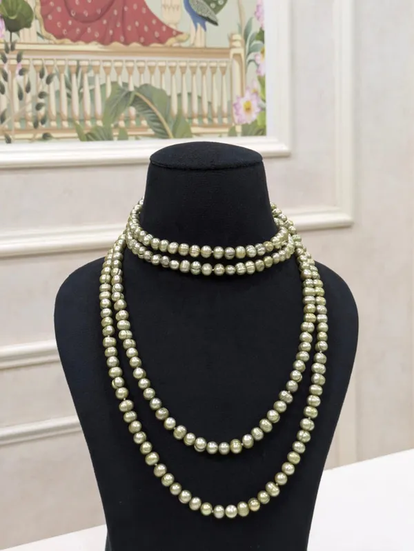 Lime_Green__Fresh_Water_Pearl_Necklace_For_Women