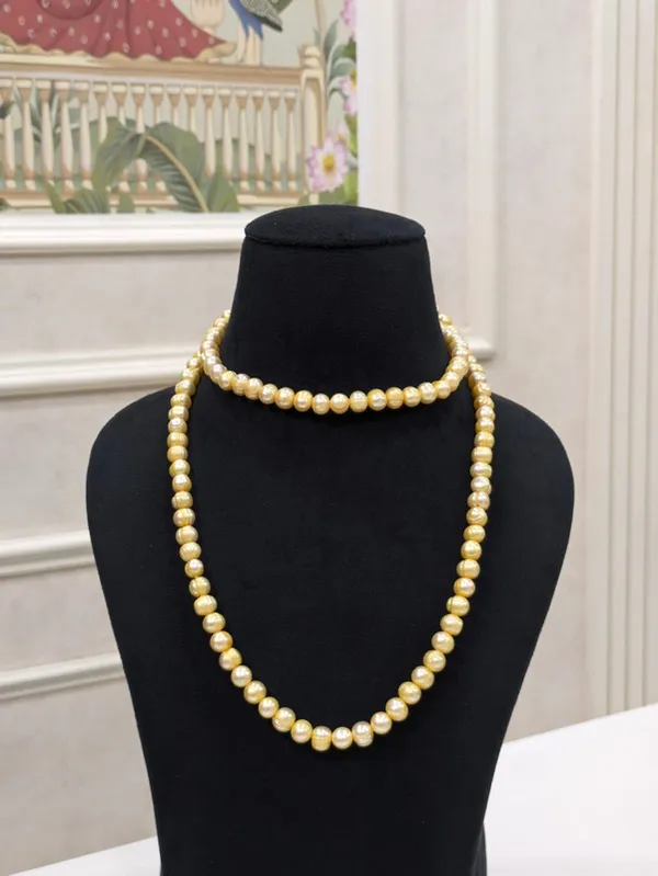 Yellow__Fresh_Water_Pearl_Necklace_For_Women