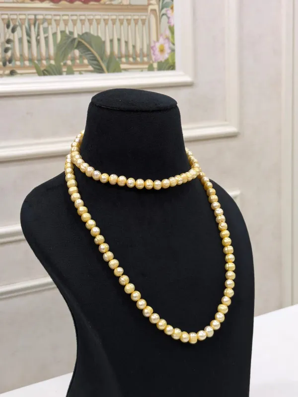 Yellow__Fresh_Water_Pearl_Necklace_For_Women