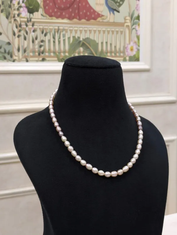 Pink__Rice_Pearl_Necklace_For_Women