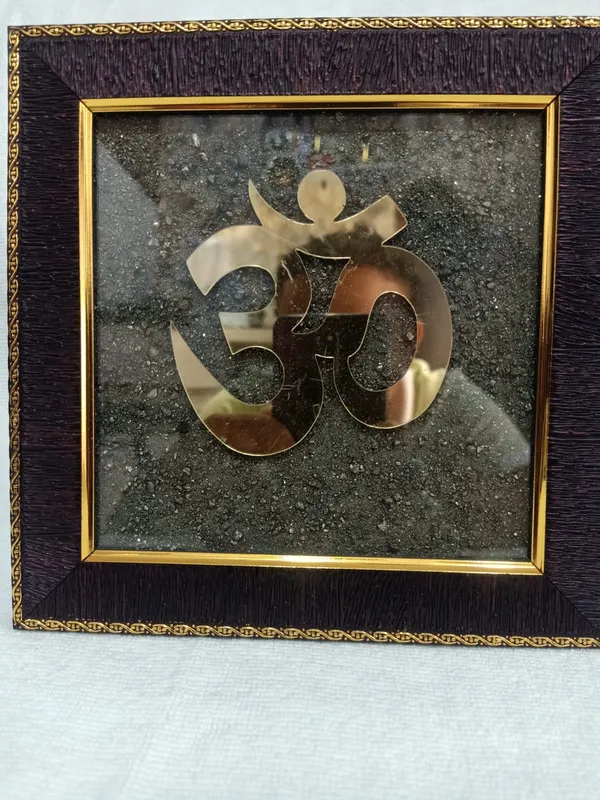 Om_Symbol_Wooden_Frame_With_Dust_Pyrite_|_Spritual_Growth_|_Astrological_Made