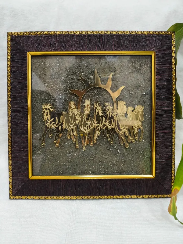 Runnig_Seven_Horse_Wooden_Frame_With_Pyrite_Dust_|_For_Success_|_Astrological_Made