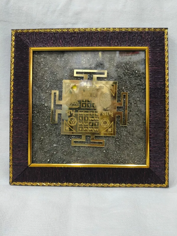 Wooden_Frame_With_Dust_Pyrite_|_Business_Growth_Yantra__|_Astrological_Made