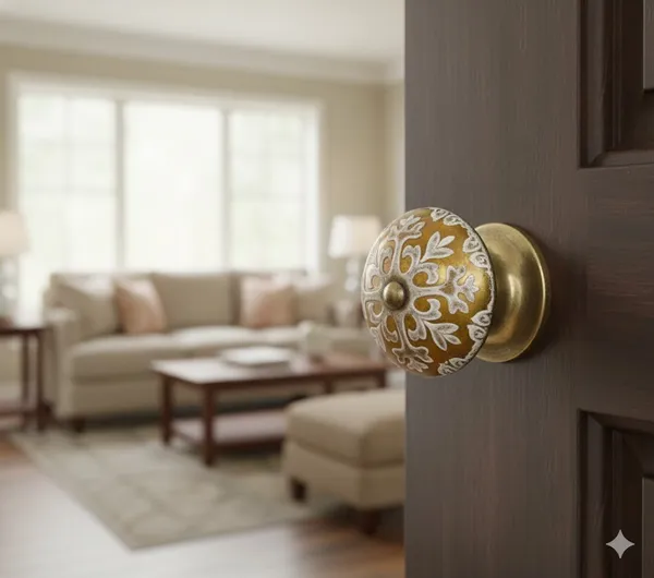 White_Washed_Golden_Brass_Floral_Knob_(Pack_Of_6)_(4L_X_4B_X_6.5H_Cm)