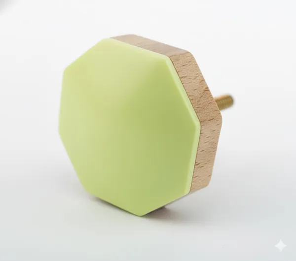 Green_Wood_And_Resin_Premium_Knob_(Pack_Of_6)_(4.5L_X_4.5B_X_6.25H_Cm)