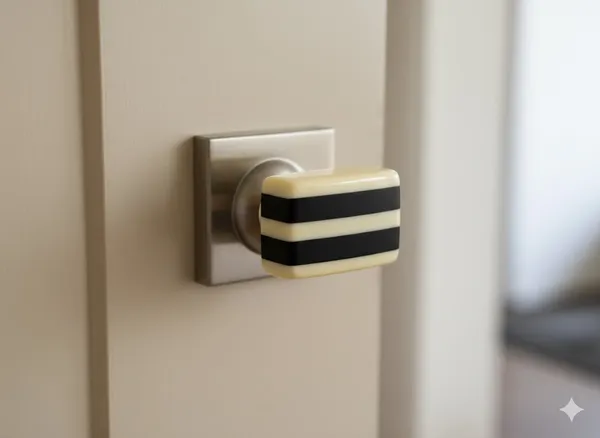 Ivory_&_Black_Resin_Striped_Knob_(Pack_Of_6)_(3.5L_X_2.5B_X_7.5H_Cm)