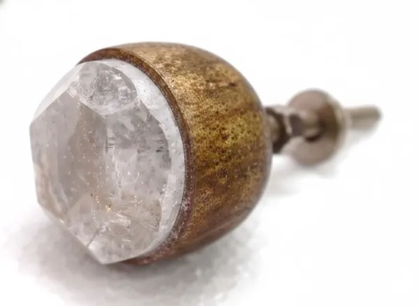 White_Stone_And_Wood_Designer_Knob_(Pack_Of_6)_(3.5L_X_3.5B_X_7H_Cm)