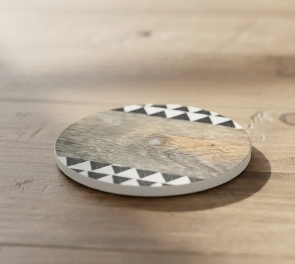 Natural,_Black_&_White_Triangle_Wood_Resin_Coaster_(Pack_Of_6)_(10_Cm)