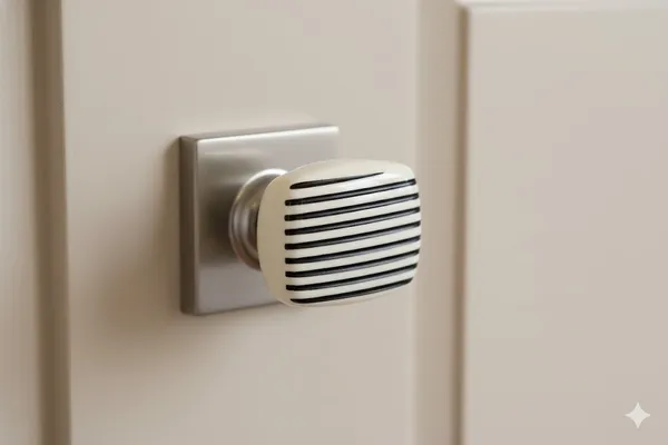 White_&_Black_Resin_Striped_Knob_(Pack_Of_6)_(3.5L_X_2.5B_X_7.5H_Cm)