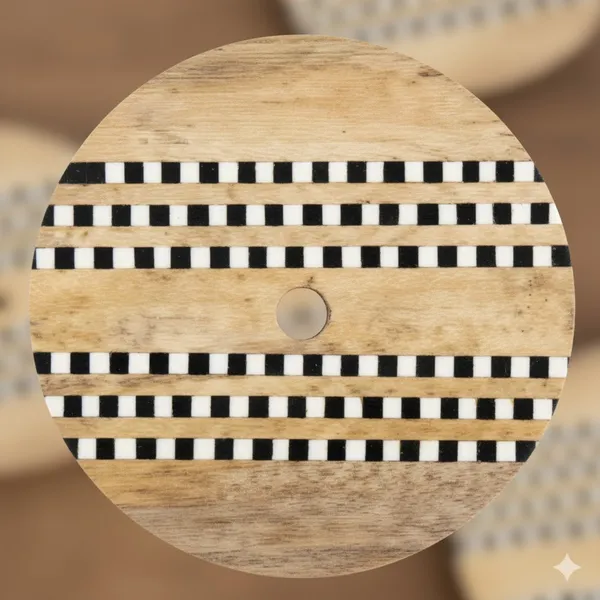 Natural,_Black_&_White_Square_Wood_Resin_Coaster_(Pack_Of_6)_(10_Cm)