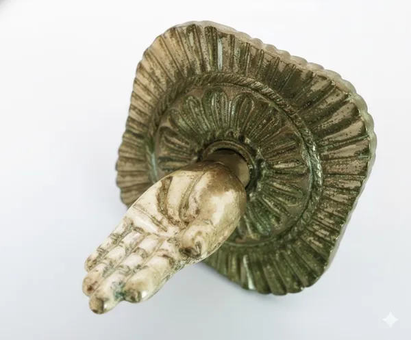 Brass_Brass_Hand_Metal_Knob_(Pack_Of_6)_(3.75L_X_3.75B_X_8.25H_Cm)