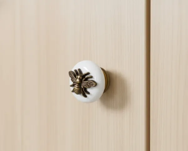 White_Bugs_Fitted_Ceramic_And_Aluminium_Knob_(Pack_Of_6)_(3.75L_X_3.75B_X_7H_Cm)