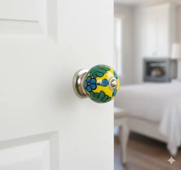 Teal_Yellow_Ceramic_Premium_Knob_(Pack_Of_6)_(4.5L_X_4.5B_X_7H_Cm)