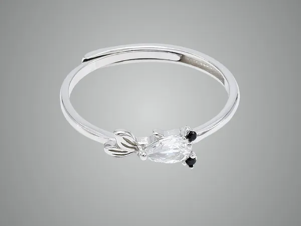 Silver_Fish-Tailed_Elegance_Ring_For_Women