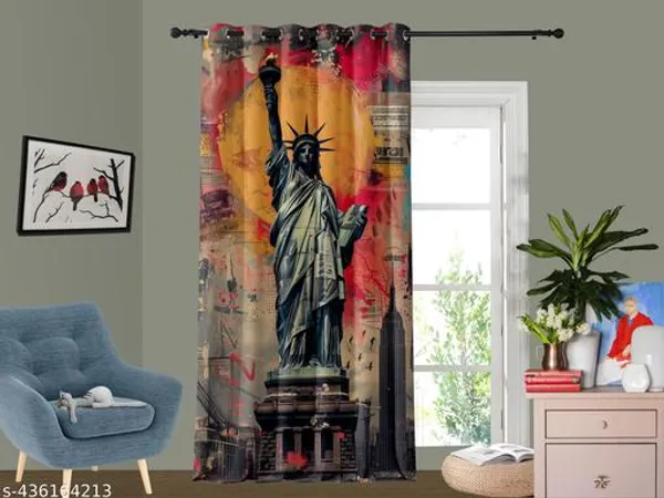 Multicolor_Polycotton_Blackout_Door_Curtain