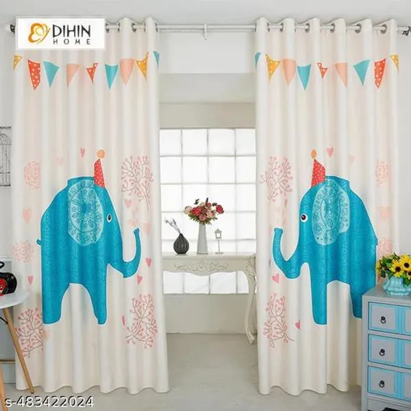 Pack_of_2_Pack_of_2__Multicolor_Polycotton_Kids_Unicorn_Rainbow_Print_Door_Curtain