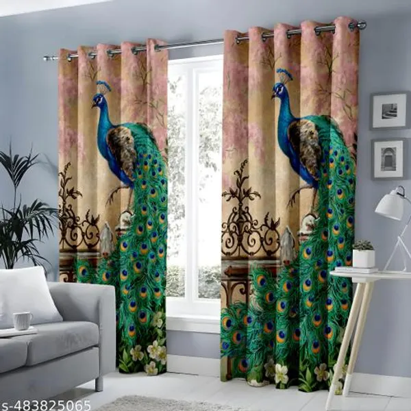 Pack_of_2_Pack_of_2__Multicolor_Polycotton_Floral_Peacock_Ironwork_Printed_Door_Curtain