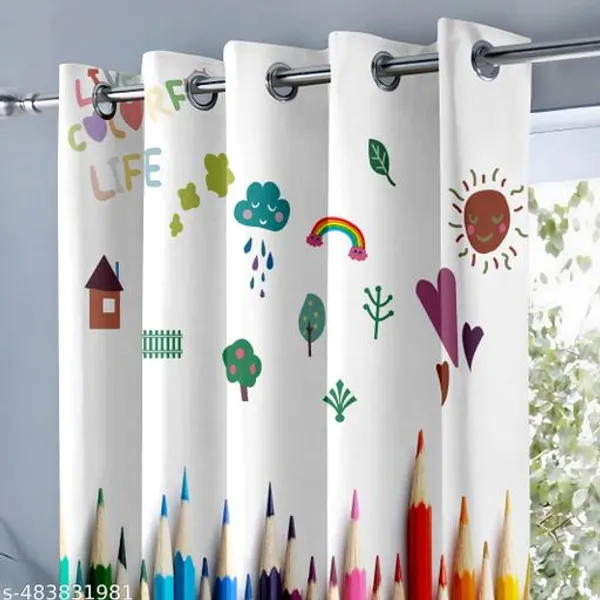 Multicolor_Polycotton_Kids_Pencil_Rainbow_Doodle_Print_Door_Curtain