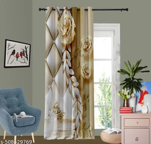 Pack_of_2_Pack_of_2__Multicolor_Polycotton_Pole_Pocket_Floral_Rose_Print_Door_Curtain