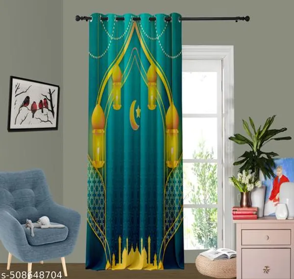 Multicolor_Polycotton_Festive_Printed_Pole_Pocket_Door_Curtain