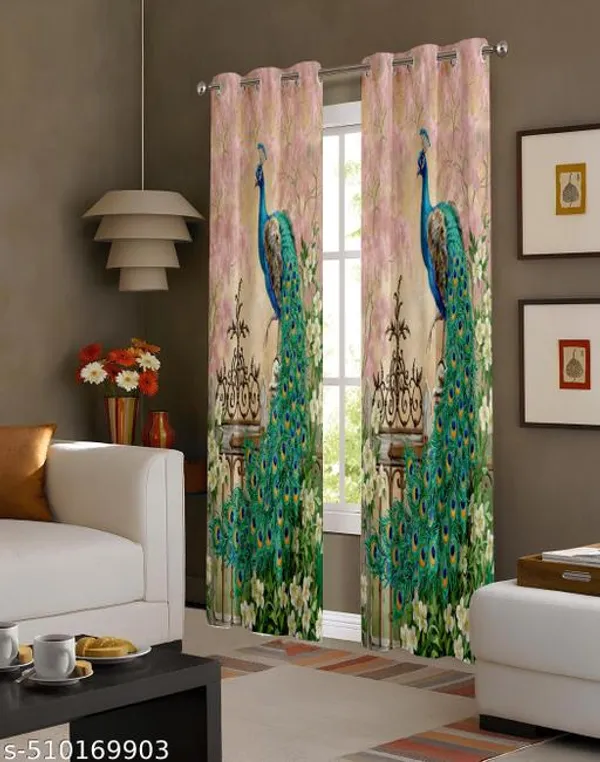 Multicolor_Polycotton_3D_Peacock_Print_Door_Curtain