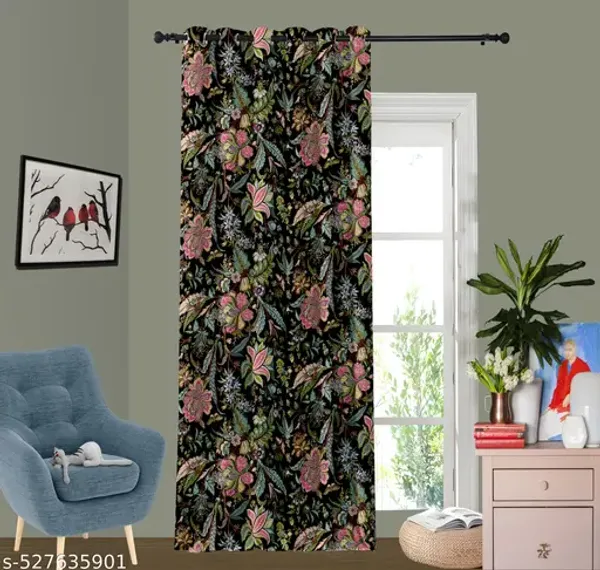 Pack_of_2_Pack_of_2__Multicolor_Polycotton_Blackout_Floral_Print_Eyelet_Door_Curtain