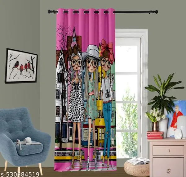 Multicolor_Polycotton_Kids_3D_Dolls_Digital_Print_Door_Curtain