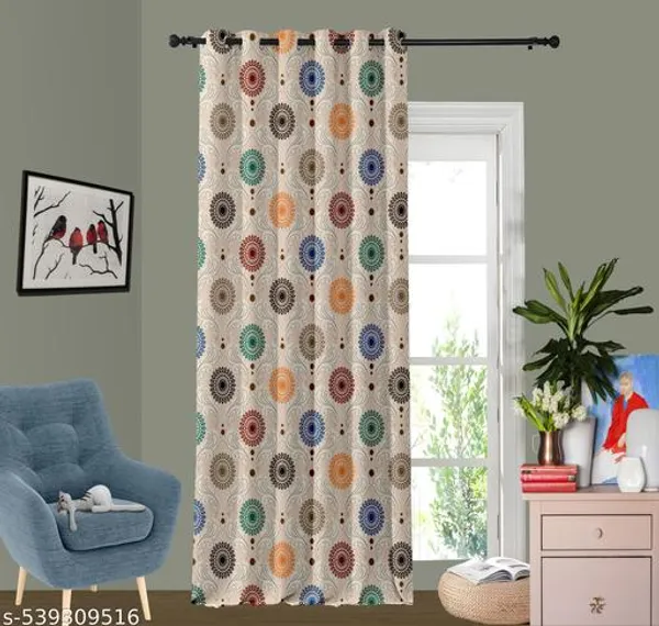Pack_of_2_Pack_of_2__Multicolor_Polyester_Semi_Sheer_Floral_Print_Door_Curtain