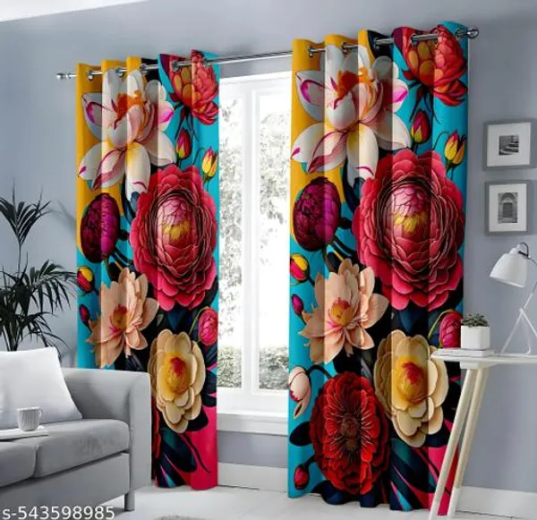 Pack_of_2_Pack_of_2__Multicolor_Polycotton_Blackout_Floral_Print_Door_Curtain