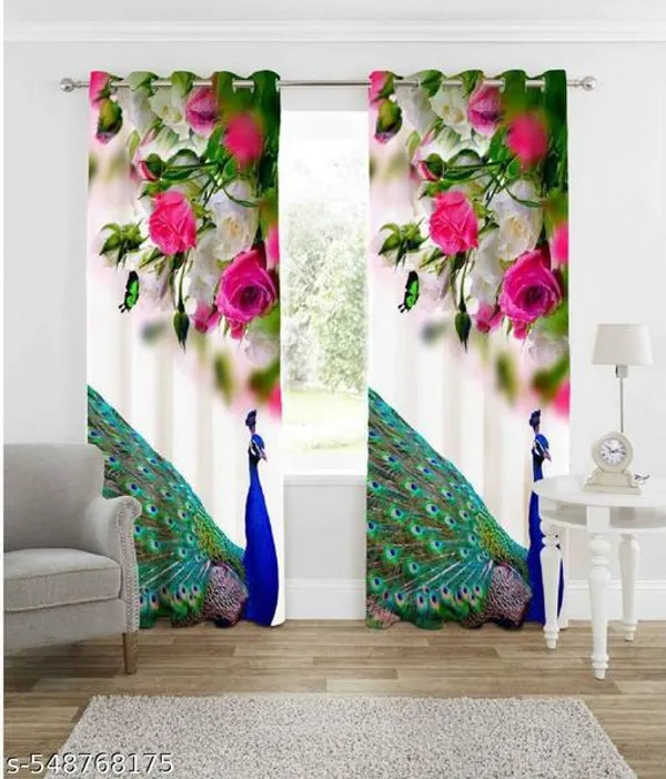 Multicolor_Polyester_3D_Digital_Peacock_Floral_Print_Curtain