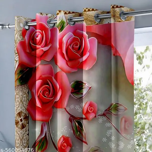 Multicolor_Polyester_Rose_Digital_Print_Eyelet_Door_Curtain