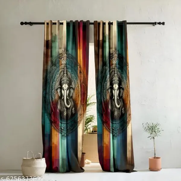 Multicolor_Polycotton_3D_Print_Door_Curtain